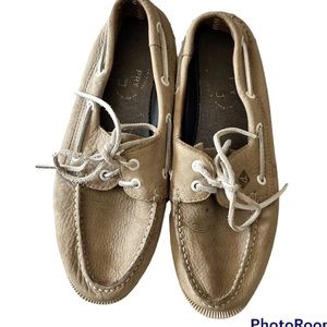 Sperry classic leather boat shoes casual work elephant gray size 8